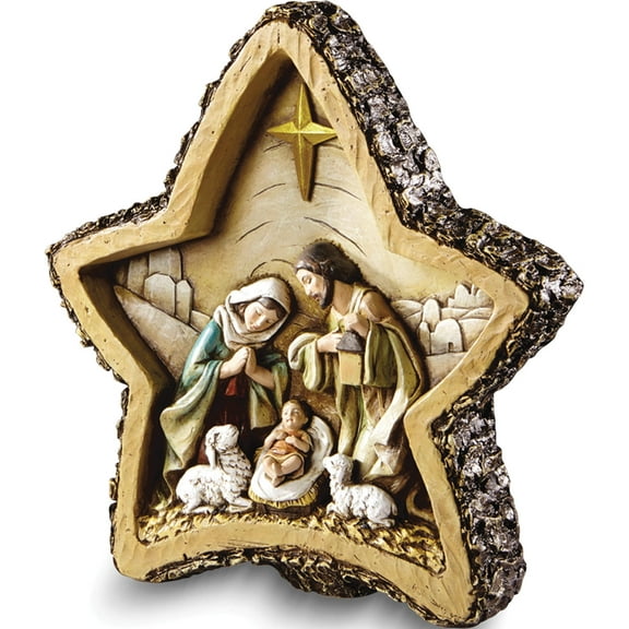 Fashion Resin Wood Look Star Nativity (7.5 X 1.5) Made In China gm13510