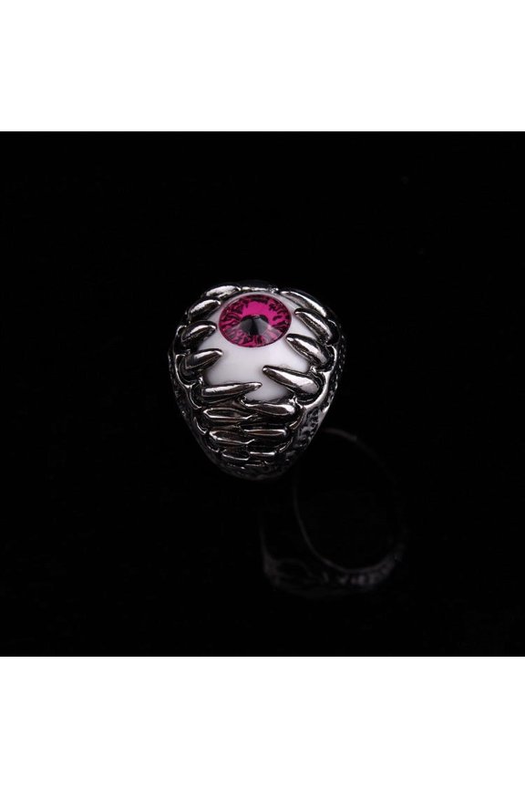 Fashion Retro Devil's Eye Skull Ring: Alloy Electroplated Punk Style Men's Hand Jewelry with Individual Packaging