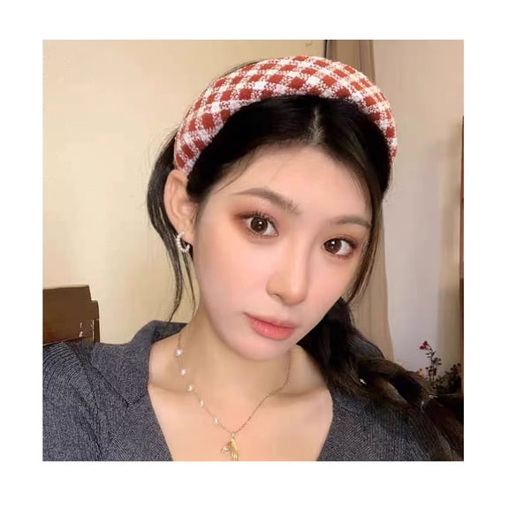 Fashion Retro Headbands for Women Girls, Wide Sponge Padded Turban Hair Bands Hoops, Vintage Velvet Wine Red Head Band Hair Accessories