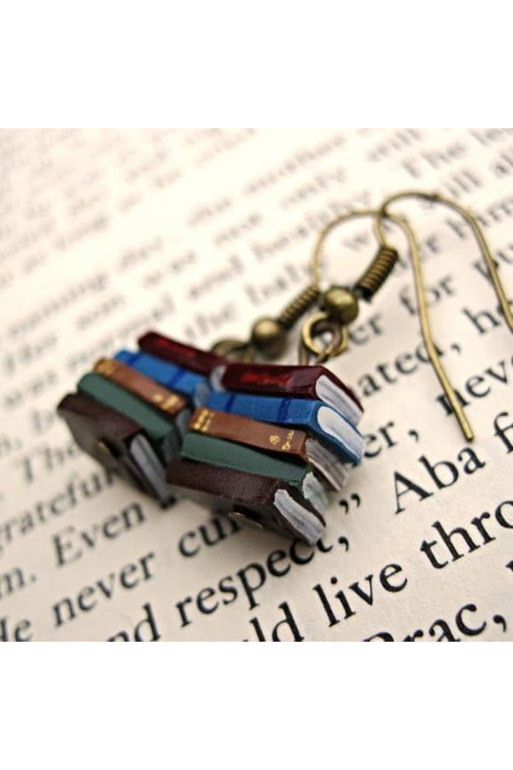 Fashion Retro Library Books Earrings - Alloy, 1 Pair, Small & Exquisite, Comfortable, for School Season & Daily Wear
