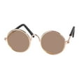 thumbnail image 1 of Fashion Retro Round Sunglasses for Pets, Creative Trend Photo Prop Glasses for Dogs Cats, Small Doll Toy Eyewear, Golden Frame Tea Slice, 1 of 6