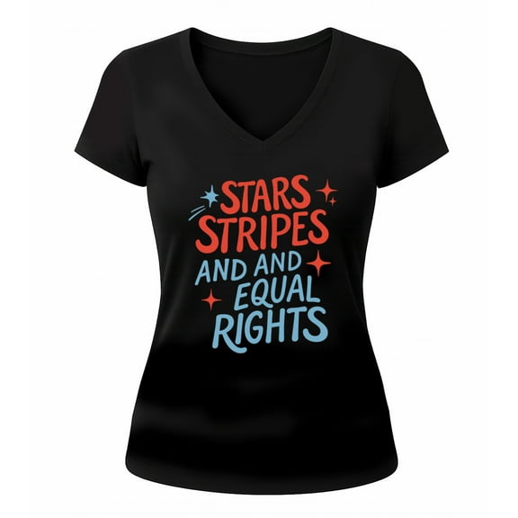 Fashion Retro Stars Stripes and Equal Rights T-shirt