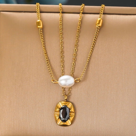 Fashion Retro Twin Double-layer Pearl Necklace