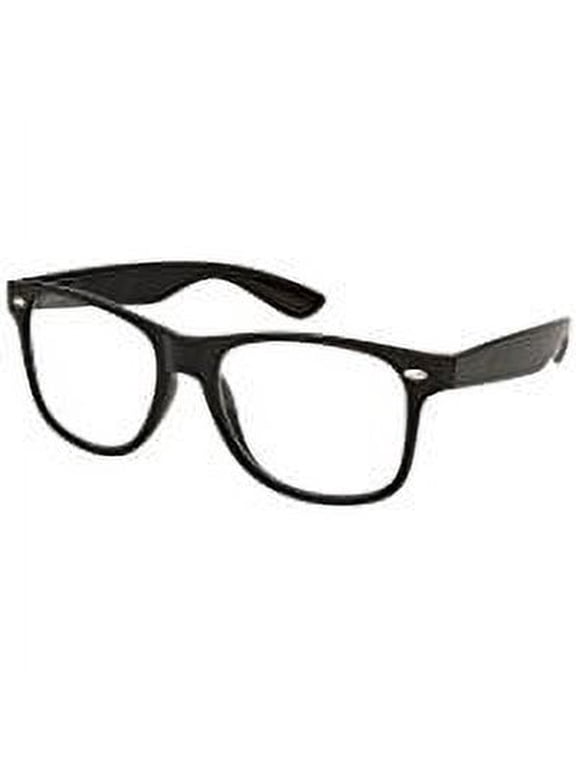 Fashion Retro Unisex Mens Womens Black Clear Lens Nerd Geek Glasses Eyewear