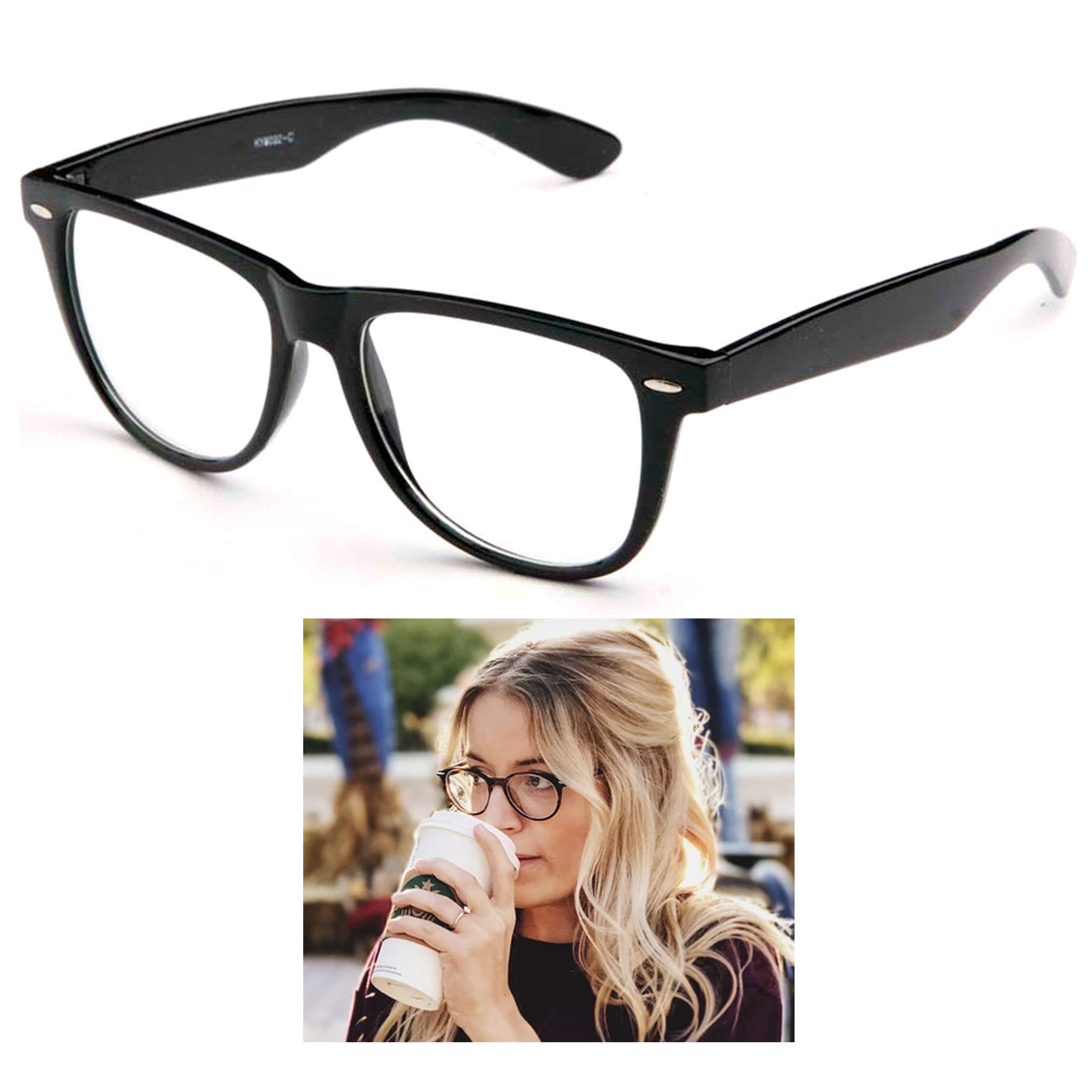 Fashion Retro Unisex Mens Womens Clear Lens Nerd Geek Glasses Eyewear ! -  Walmart.com