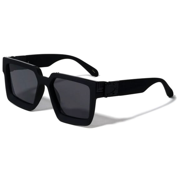 Fashion Revolt UV Protection Unisex Square Soft Thick Frame Black Square Sunglasses
