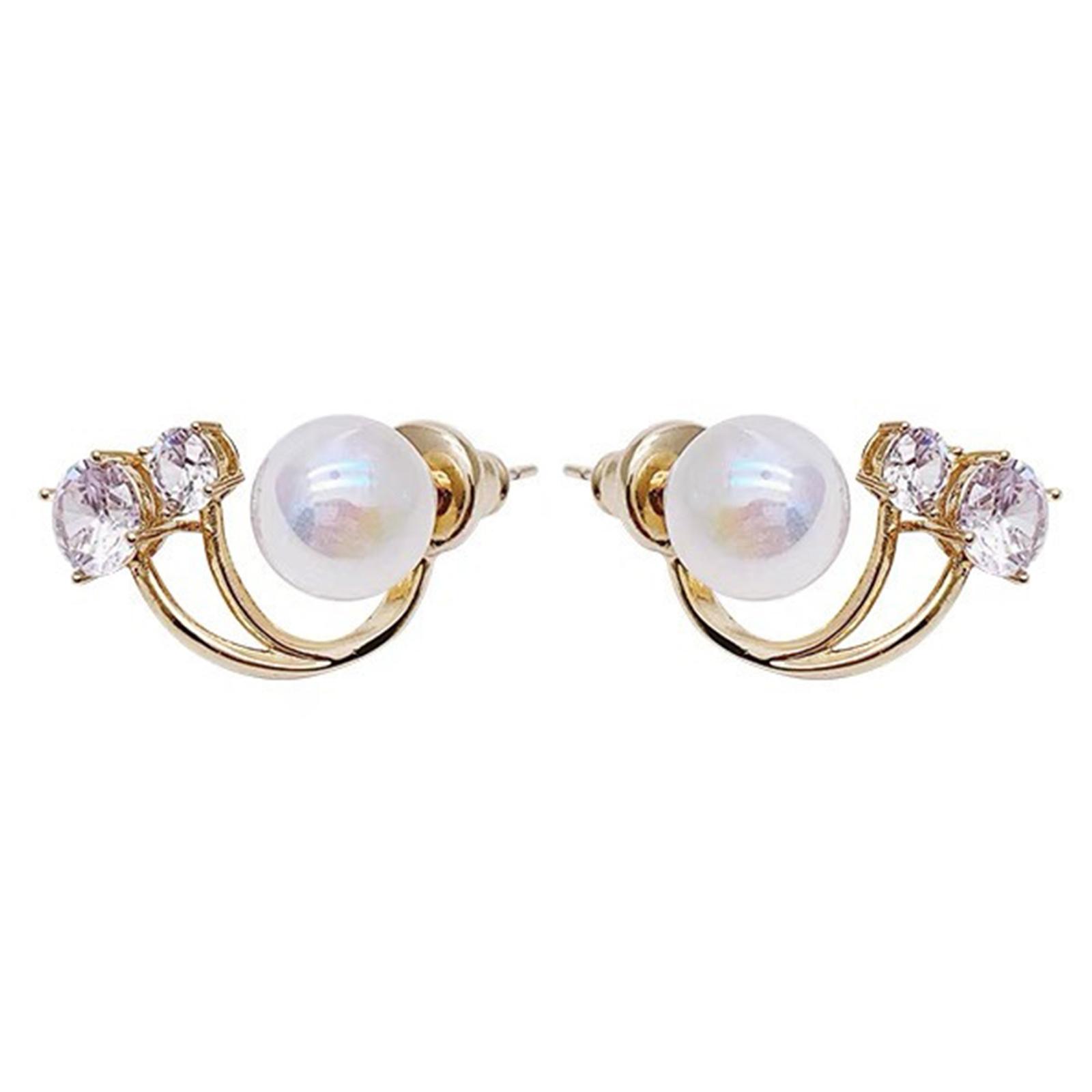 Fashion Rhinestone Crystal Pearl Ear Stud Earrings Jewelry Gift Women G3C9 - image 1 of 9