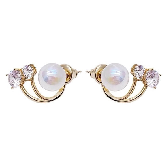 Fashion Rhinestone Crystal Pearl Ear Stud Earrings Jewelry Gift Women Gift For Her