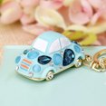 Fashion Rhinestone Jelly Color Beetle Car Model Keychain Female Korean