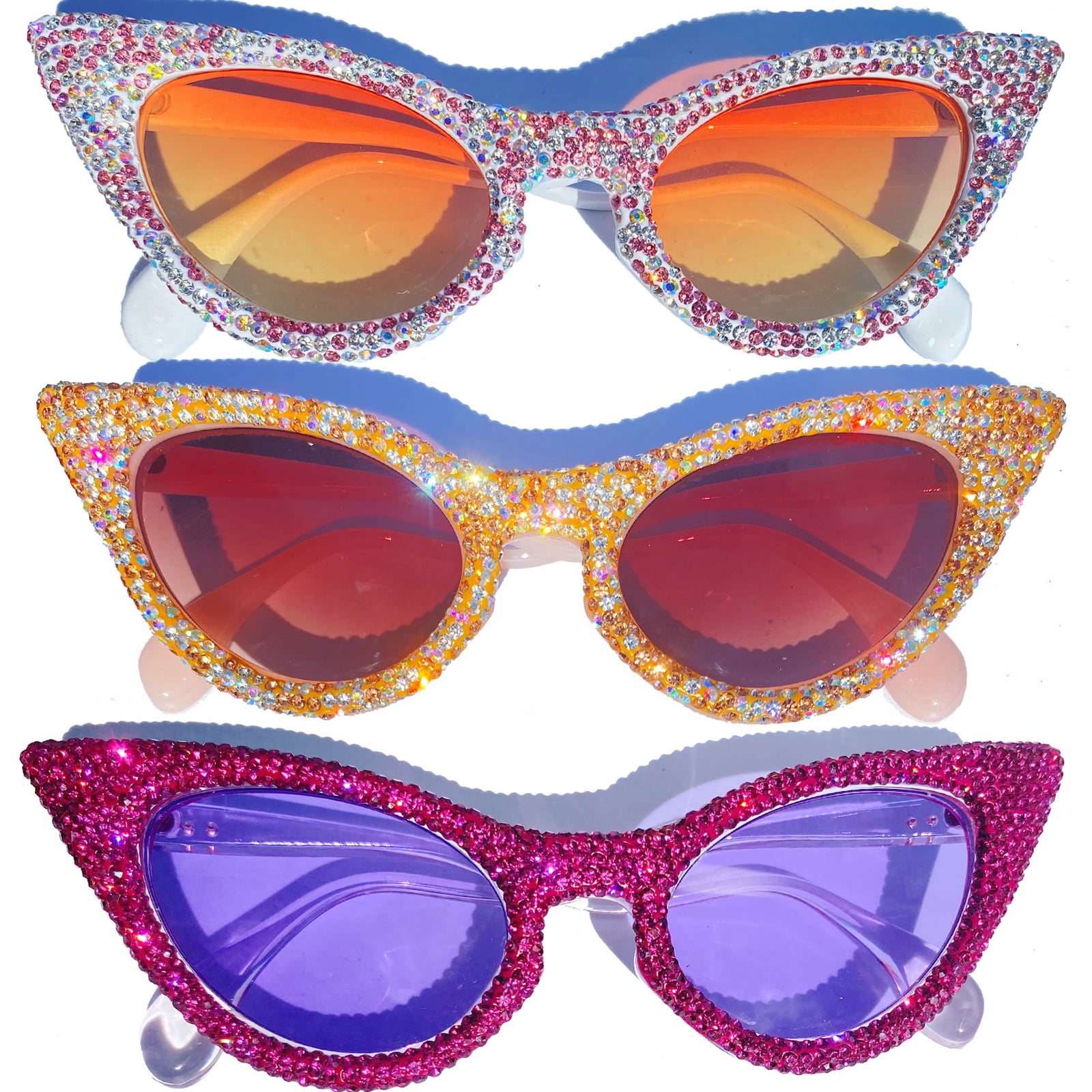 Fashion Rhinestone Sunglasses Women Pink Crystal Sparkling  display picture 2
