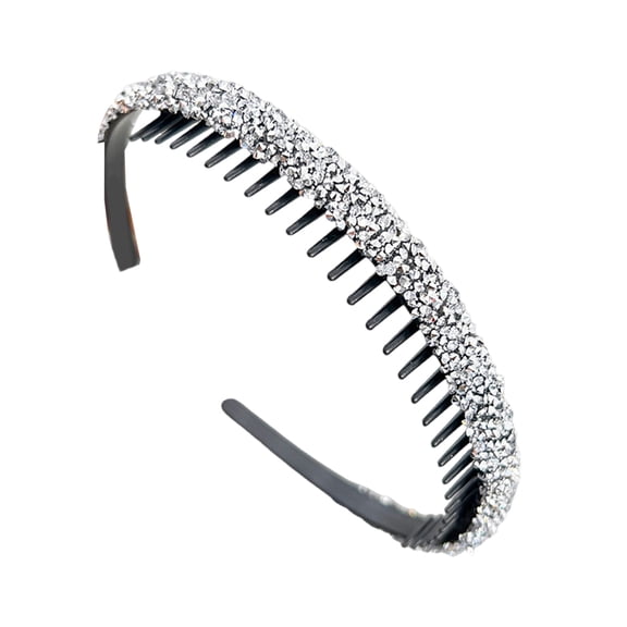 Fashion Rhinestones Hairband Teeth Comb Shining Hairband Face Washing Hairhoop For Women Daily Skincare and Makeup Props