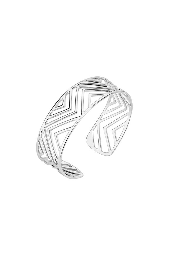 Fashion Rhodium Plated Chevron Cuff Bracelet
