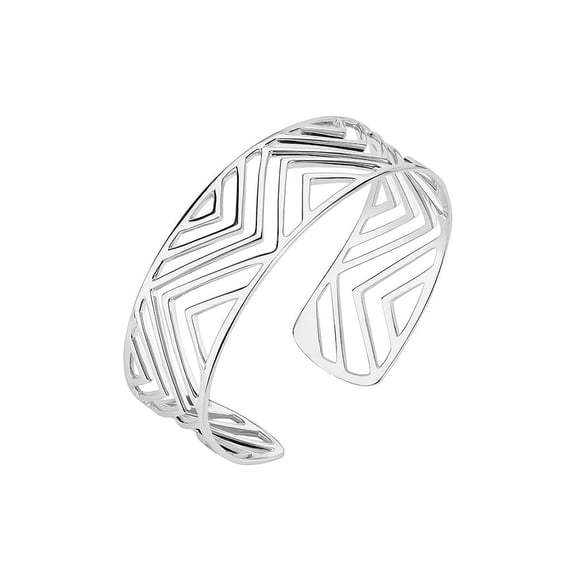 Fashion Rhodium Plated Chevron Cuff Bracelet