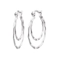 thumbnail image 1 of Fashion Rhodium Plated Multi Drop Wave Click-Top Hoop Earrings, 1 of 2
