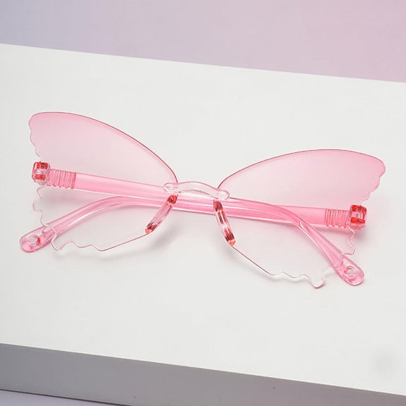 Fashion Rimless Butterfly Children's Sunglasses Trendy Kids Boys Girls Outdoor Cute Casual Sun Glasses Baby Travel UV400 Shades