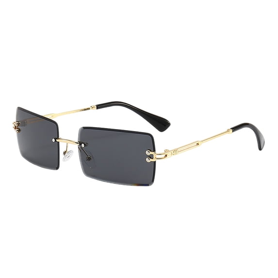 Fashion Rimless Rectangle Sunglasses For Women Men Square Glasses 400 Eyewear Unisex Glasses