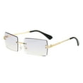 thumbnail image 1 of Fashion Rimless Rectangle UV400 Protection Sunglasses Metal Frame Gradient Lens Casual Outdoor Eyewear For Adult Unisex Grey, 1 of 3