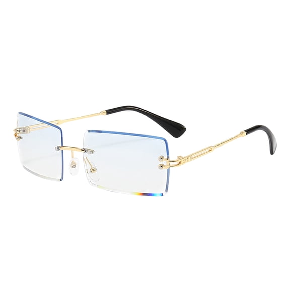 Fashion Rimless Rectangle For Women Men Square Glasses 4 Eyewear Unisex Dirt Trailer Glasses for Men Dirt Track Racing Suits Child Dirt Gear Wind Blocking Strata 2 Goggles Girls Ski Goggles 4-7