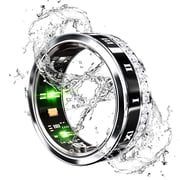Fashion Ring, Black Silver, Size 8
