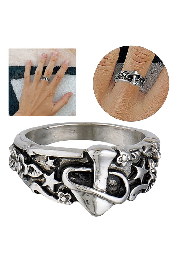 Fashion Ring SAWVNM Creative Retro Ring M-ushroom Star Flower Leaves Mysterious Fashion Great Gifts for Less