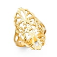 thumbnail image 1 of Fashion Ring Solid 14k Yellow Gold Filigree Design Polished Diamond Cut Genuine Large 26MM, Size 7.5, 1 of 1