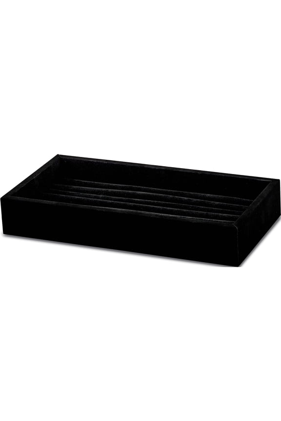 Non Metal Luxury Giftware Black Faux Suede Ring Tray to fit JJG1112, JJG1133, JJG1180, JJG2000 Includes 2 Stop Bars for Box