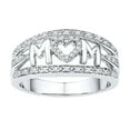 thumbnail image 1 of Fashion Rings for Women, Elegant Heart Rhinestone Letter MOM Ring, Hypoallergenic Adjustable Stackable Jewelry Gift Set, Silver, 1 of 1