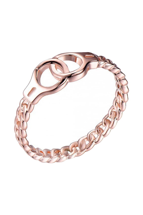 Fashion Rings for Women Handcuff Ring A Sexy Ring Fashion Temperament Jewelry Real Gold Electroplating Handcuff Ring