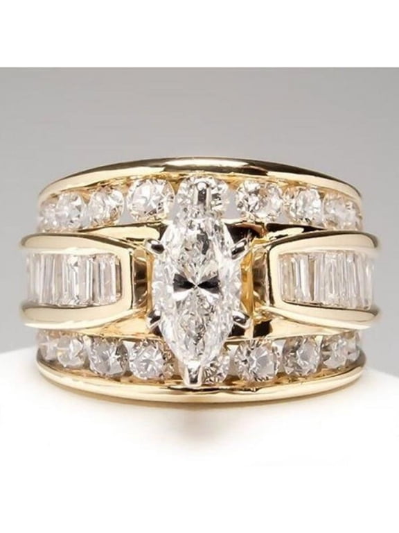 Fashion Rings for Women Jewelry Luxury Inlaid Cubic Zirconia Rings