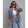 thumbnail image 1 of Fashion Ripped Shirt Jacket Female Autumn And Spring Casual Tops Womens Clothing, 1 of 10