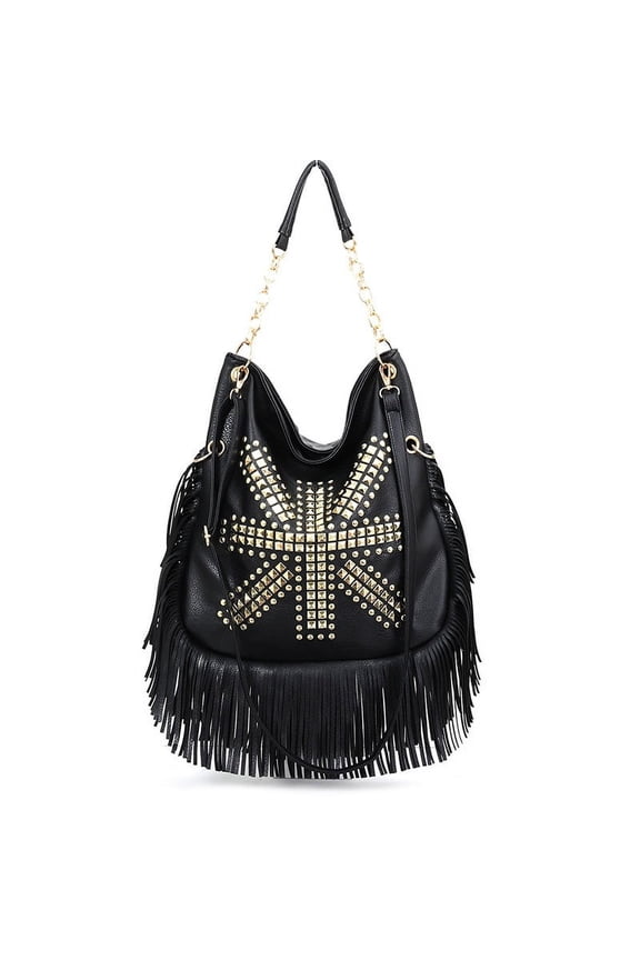 Fashion Rivet Crossbody Shoulder Bags For Women Brand Designer Large Capacity Ladies Handbags Long Tassel Female Messenger Bags