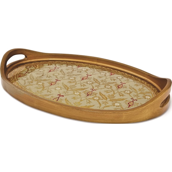 Fashion Robert M Weiss Antigua Sand Oval 18 Inch Tray (18 X 12) Made In Peru gm16990