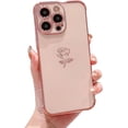 thumbnail image 1 of Fashion Rose Flowers Side Pattern Soft Phone Case Compatible with iPhone Case (Pink,iPhone 14), 1 of 7