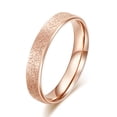 thumbnail image 1 of Womens Titanium Steel Ring with Pearl Sand Inlay Polished Finish Fashion Jewelry Rose Gold Ring Durable Everyday Wear Ring for Her Womens Ring, 1 of 4