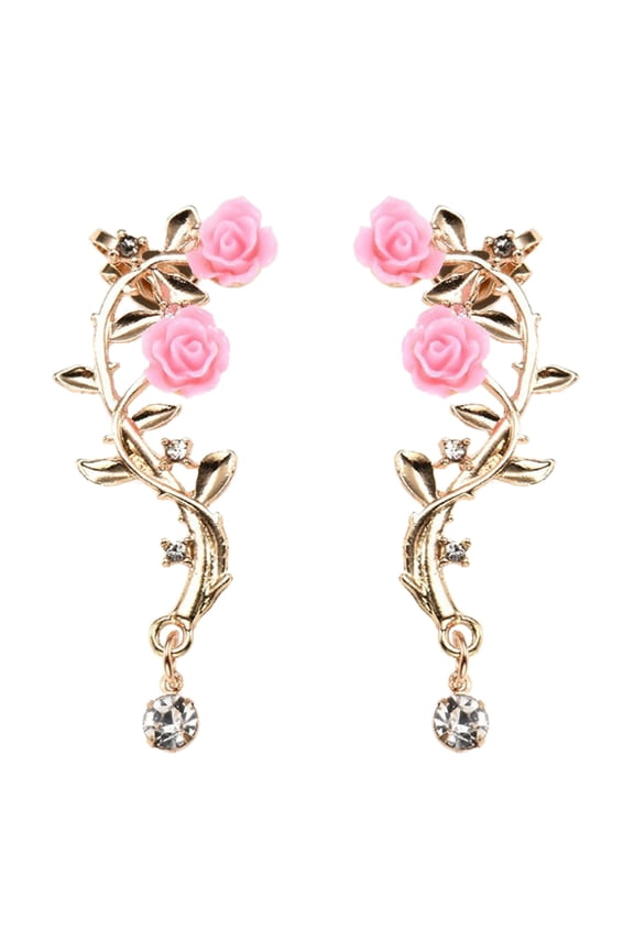 Fashion Rose Leaf Flower Ear Cuff Earring Wrap Clip Earring Lady Gold Women Jewelry for Women Party Decor