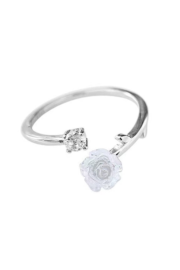 Fashion Rose er Rings For Women Korean Opening Adjustable Finger Fast~ D0A9
