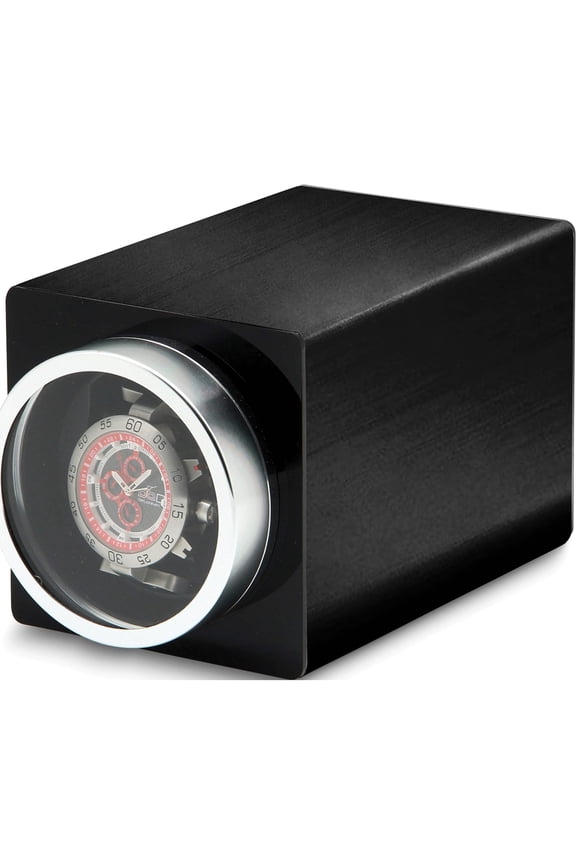 Fashion Rotations Black Metal 1-Watch Winder (6.7 X 4.1) Made In China gm13130