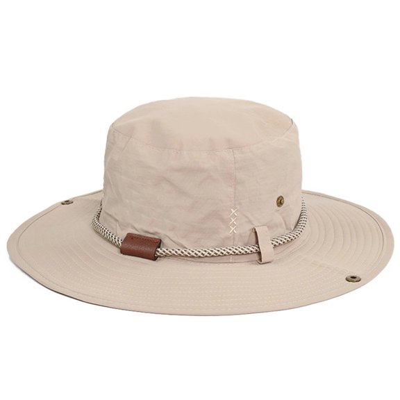 Fashion Round Breathable Bucket Hat for Unisex Wide Brim Drawstring Fisherman Hat Hiking MountainTravel Caps