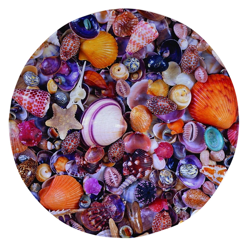 Fashion Round Carpet Colorful Sea Shells Pattern 3D Printed Rug Living ...