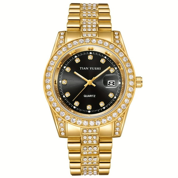 Fashion Round Rhinestone Quartz Watches Zinc Alloy Strap Zinc Alloy Pointer Zinc Alloy Dial
