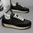 thumbnail image 1 of Fashion Running Sneakers- Lace-Up, Low-Cut Olive Green with White Accents, Suitable for All Seasons ，Casual Sports Thick-Soled Height-Increasing Shoes, Non-Slip Rubber Sole, 1 of 9