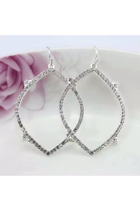 Fashion SD Style Similar Crystal Pave Open Chandeliers Earrings Boutique Jewelry
