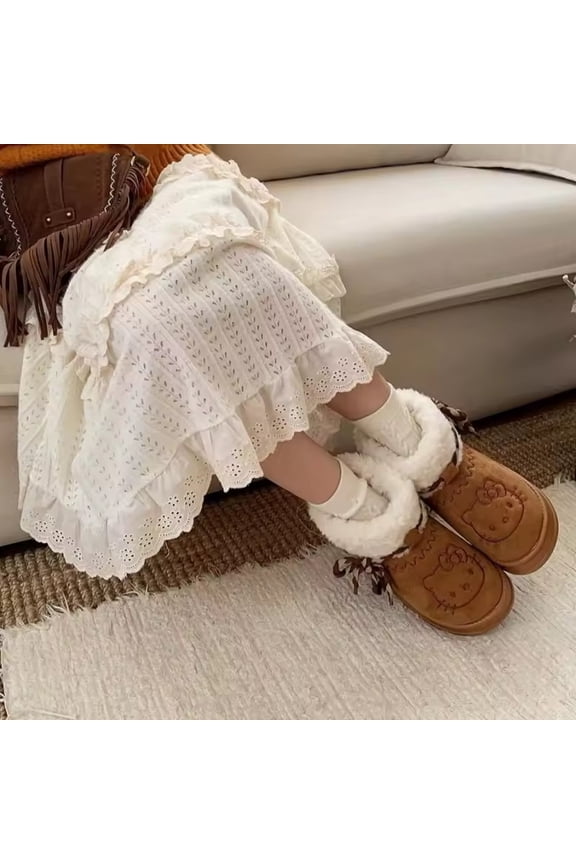 Fashion Sanrio Snow Boots Anime KT Women Y2k Cute Warm Winter Boot Holiday Gift