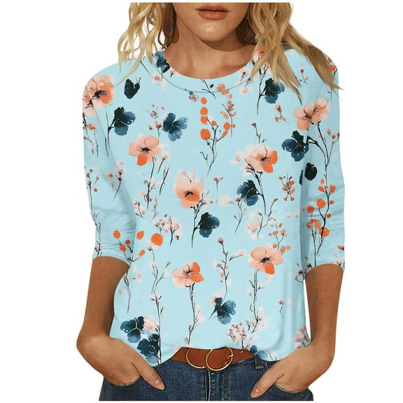 Fashion Saving LiMoi Fall Shirts Women's Tops Casual Dressy 3/4 Sleeve Tops Women's Blouses my Reorder list