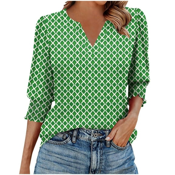 LiMoi Fall Tops for Women Women's Tops Plus Size Tunic Women's 3/4 Sleeve Tops and Blouses Womens Blouse My Orders Gifts