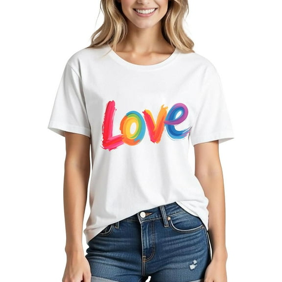 LiMoi Rainbow Print Shirt Short Sleeve Shirt for Women Trendy Womens Tops Dressy Casual Summer Printed Button down Shirts for Women Tops items Ordered by me