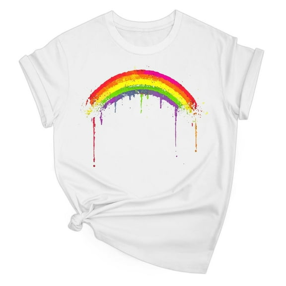 LiMoi Rainbow Print Shirt Short Sleeve Shirt for Women V Neck Womens T Shirts Casual Print T Shirts for Women Oversized Tops for Women my orders