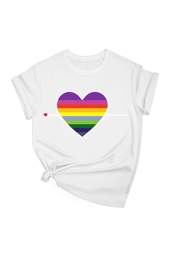 Rainbow Print Shirt Tunic Tops Short Sleeve Womens Tops Trendy Tshirts Shirts Graphic Funny Shirts New & Trending