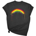 thumbnail image 1 of LiMoi Rainbow Print Shirt Woman Short Sleeve Tops Tshirts Shirts for Women Cute T Shirts for Women Trendy Graphic Tunic Tops for Women My Items Ordered, 1 of 3