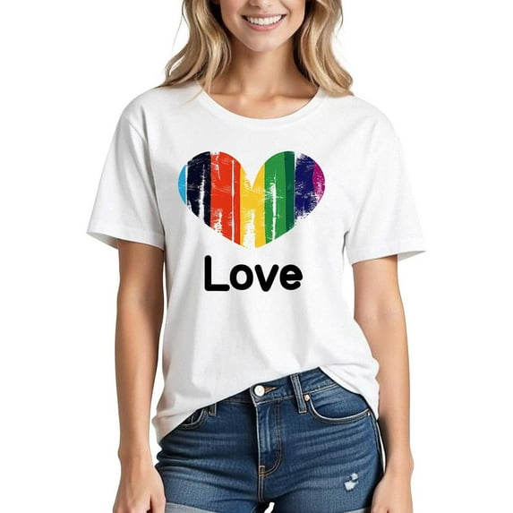 Fashion Saving LiMoi Rainbow Print Shirt Womens Short Sleeve Tops Casual T Shirts for Women Gym T Shirts for Women Graphic Oversized Tshirts for Women my orders